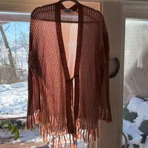 NWOT 27 Miles New Day Striped Tassel Trim Cardigan